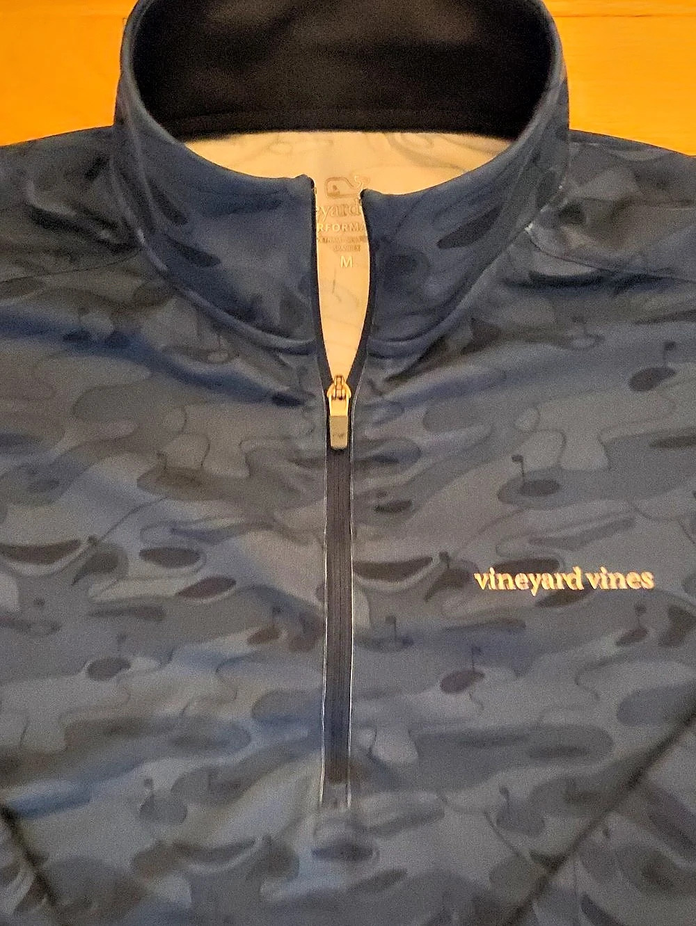 Vineyard Vines Men's Golf Course Camo Performance Quarter Zip Pullover M